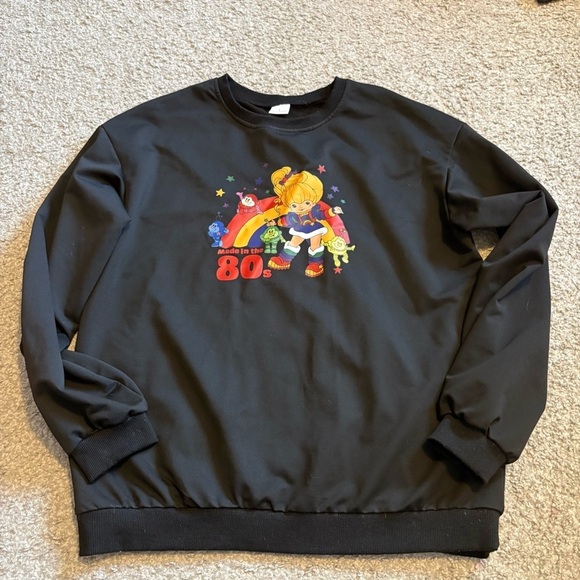 Rainbow Brite Black Made in the 80s Sweatshirt Large - Picture 3 of 5